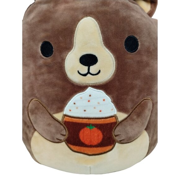 Squishmallows Baron Brown Bear with Pumpkin Spice Latte 12 in Stuffed Plush Toy - Picture 2 of 7